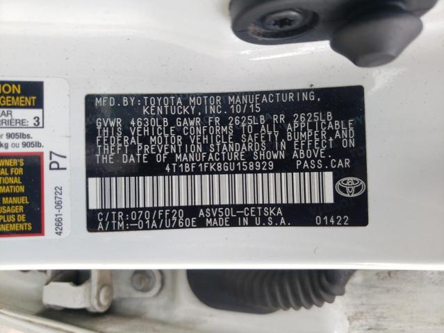 2016 TOYOTA CAMRY LE - 4T1BF1FK8GU158929