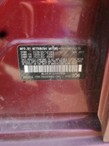 2018 MITSUBISHI MIRAGE G4 ML32F3FJ2JHF07838