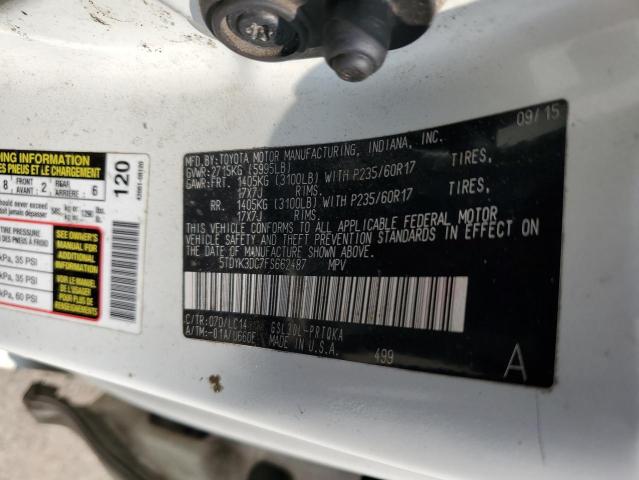 2015 TOYOTA SIENNA XLE 5TDYK3DC7FS662487