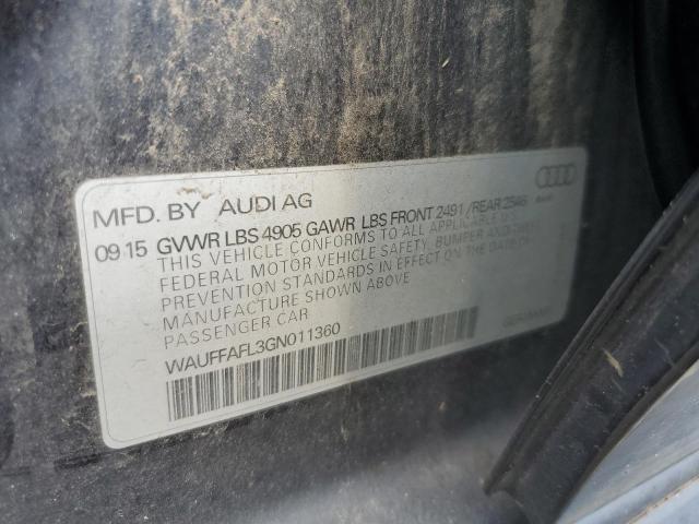 2016 AUDI A4 PREMIUM WAUFFAFL3GN011360