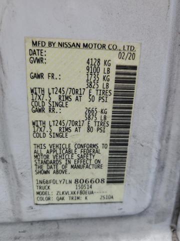 2020 NISSAN NV 2500 S #3296897825