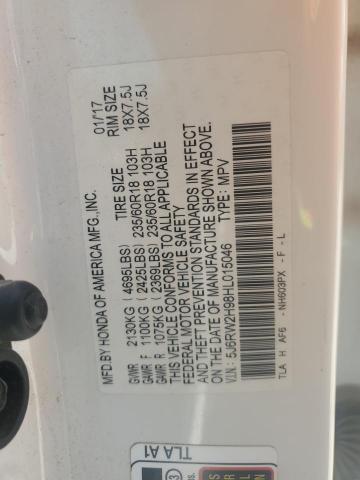 2017 HONDA CR-V TOURING 5J6RW2H98HL015046