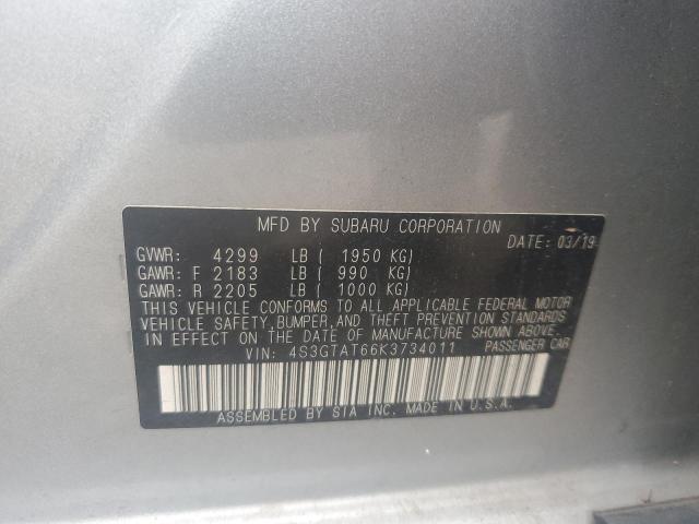 2019 SUBARU IMPREZA LI 4S3GTAT66K3734011