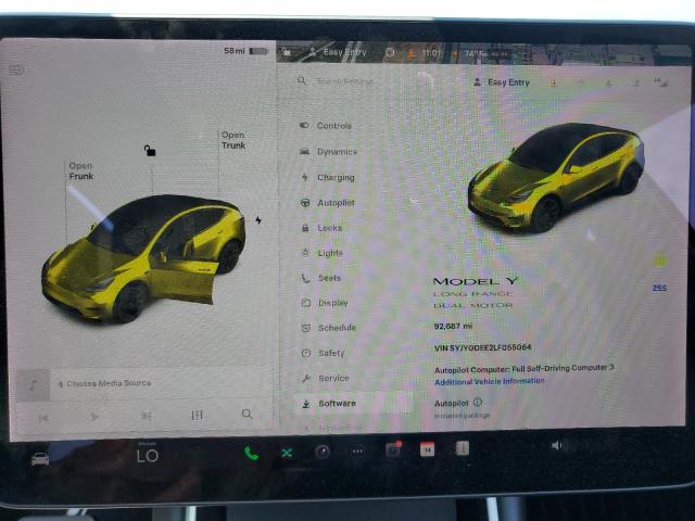 2020 TESLA MODEL Y 5YJYGDEE2LF055064