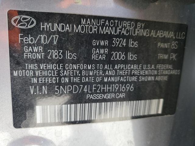 2017 HYUNDAI ELANTRA SE 5NPD74LF2HH191696