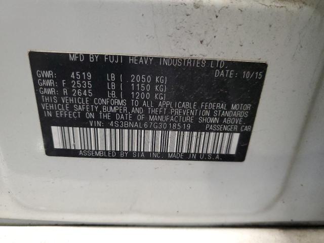 2016 SUBARU LEGACY 2.5 4S3BNAL67G3018519