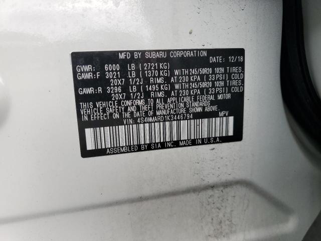 2019 SUBARU ASCENT TOU 4S4WMARD1K3446794