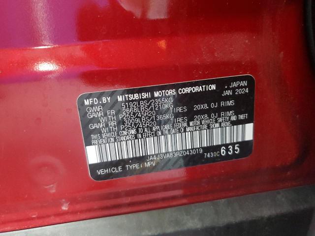 2024 MITSUBISHI OUTLANDER JA4J3VA83RZ043019