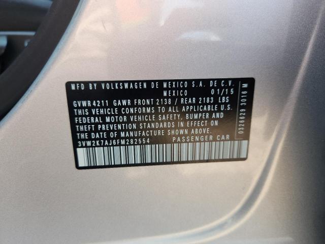 2015 VOLKSWAGEN JETTA BASE 3VW2K7AJ6FM282554