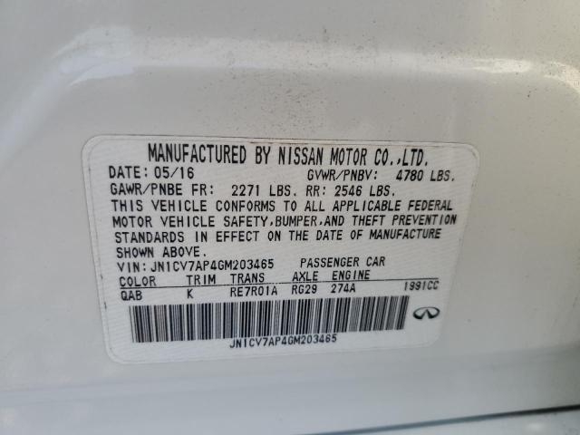 2016 INFINITI Q50 BASE - JN1CV7AP4GM203465