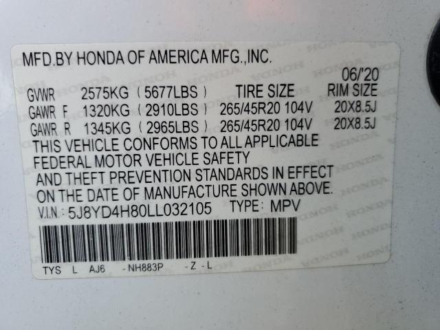 2020 ACURA MDX ADVANC - 5J8YD4H80LL032105