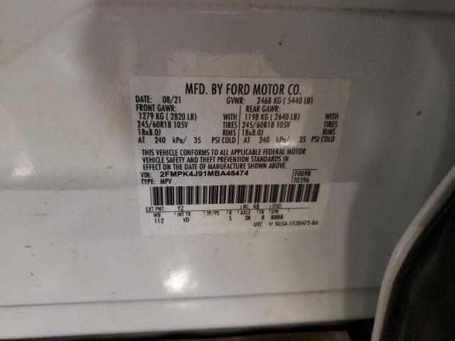 2021 FORD EDGE SEL - 2FMPK4J91MBA48474