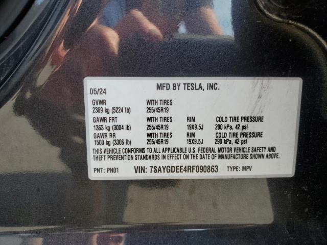2024 TESLA MODEL Y 7SAYGDEE4RF090863