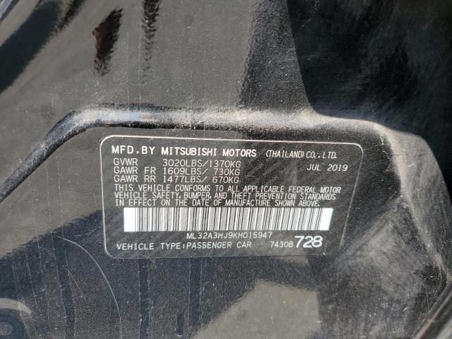 2019 MITSUBISHI MIRAGE ES ML32A3HJ9KH015947