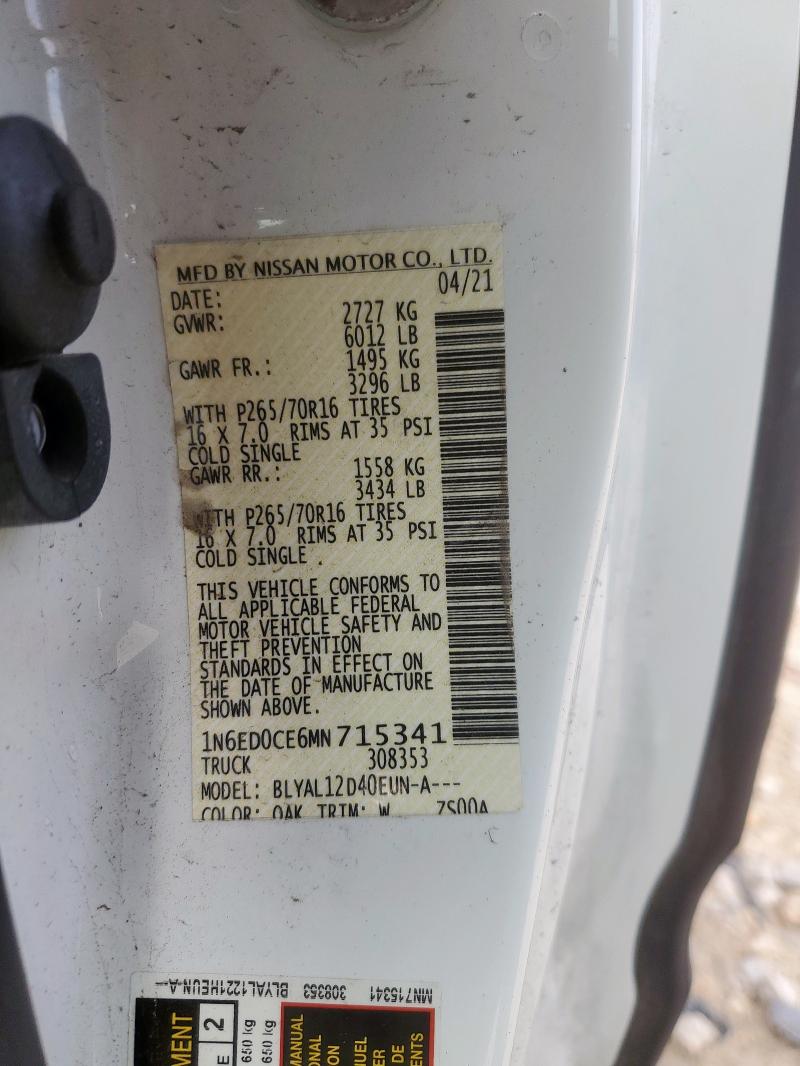 2021 NISSAN FRONTIER S - 1N6ED0CE6MN715341