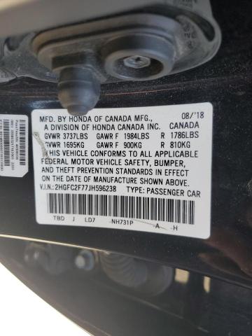 2018 HONDA CIVIC EX 2HGFC2F77JH596238