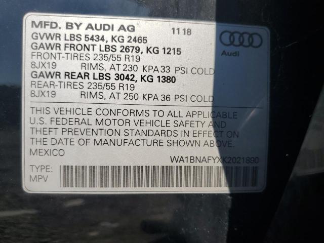 2019 AUDI Q5 PREMIUM WA1BNAFYXK2021890
