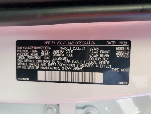 2021 VOLVO XC90 T6 MO - YV4A22PK8M1713324
