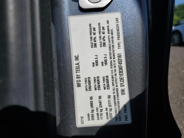 2019 TESLA MODEL 3 5YJ3E1EB3KF453161