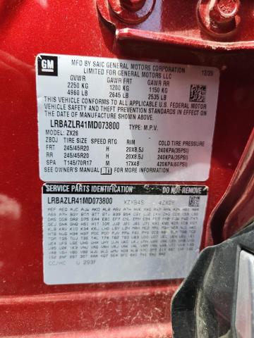 2021 BUICK ENVISION P LRBAZLR41MD073800