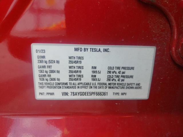 2023 TESLA MODEL Y 7SAYGDEE5PF666361