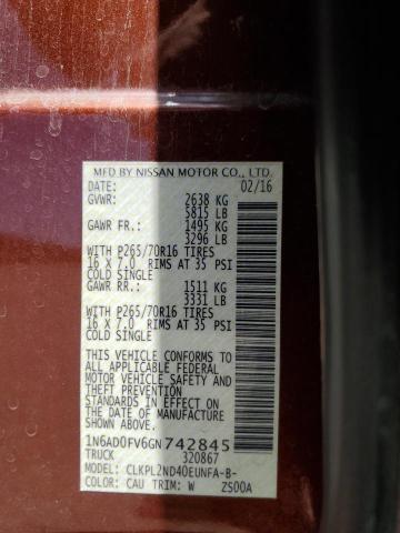 2016 NISSAN FRONTIER S - 1N6AD0FV6GN742845