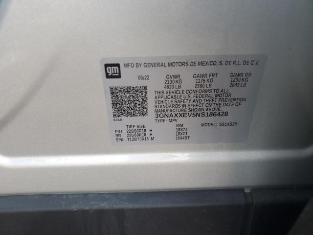 2022 CHEVROLET EQUINOX PR 3GNAXXEV5NS186428