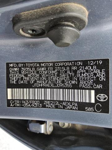 2020 TOYOTA COROLLA LE JTDHPRAEXLJ095355
