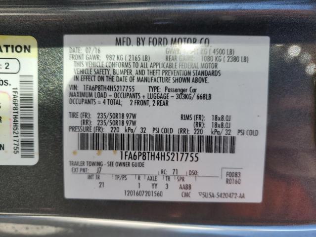 2017 FORD MUSTANG - 1FA6P8TH4H5217755