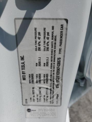 2019 TESLA MODEL 3 5YJ3E1EB5KF438676