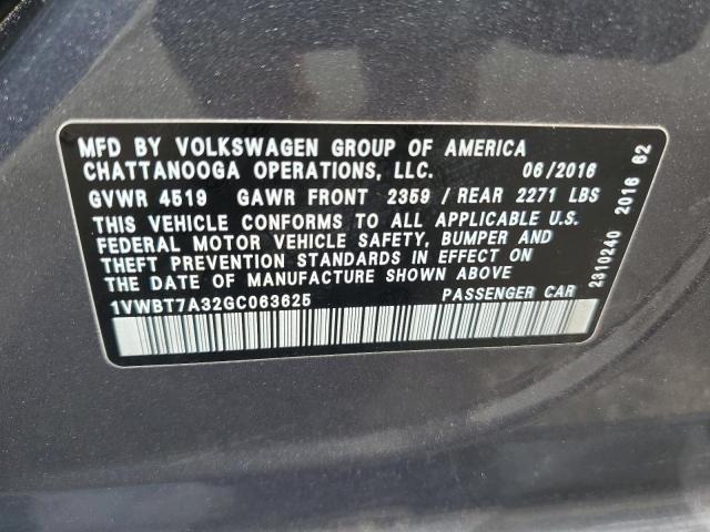 2016 VOLKSWAGEN PASSAT SE - 1VWBT7A32GC063625