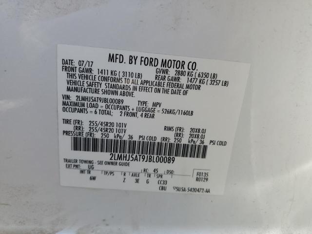 2018 LINCOLN MKT 2LMHJ5AT9JBL00089