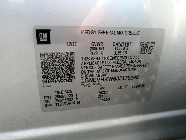 2018 CHEVROLET TRAVERSE L - 1GNEVHKW6JJ176190