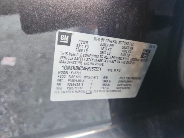 2015 CHEVROLET TAHOE K150 1GNSKBKC4FR167561