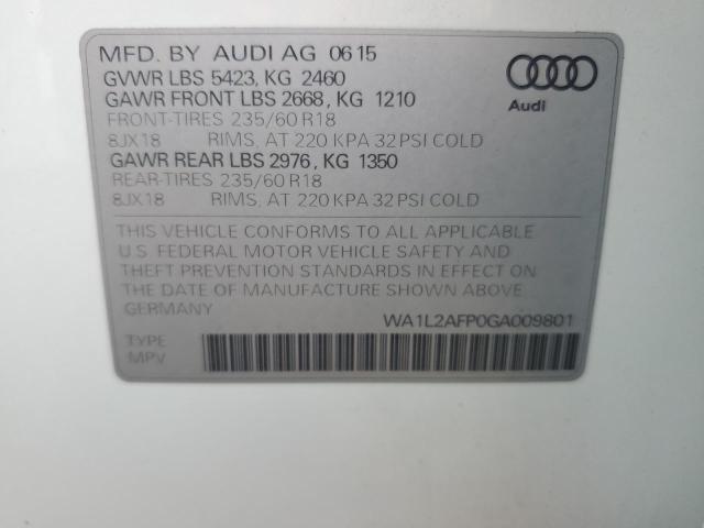 2016 AUDI Q5 PREMIUM PLUS WA1L2AFP0GA009801