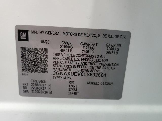 2020 CHEVROLET EQUINOX LT 3GNAXUEV0LS692664