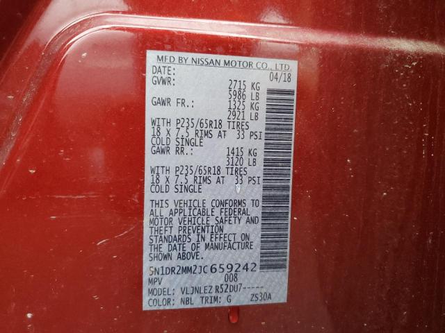 2018 NISSAN PATHFINDER - 5N1DR2MM2JC659242