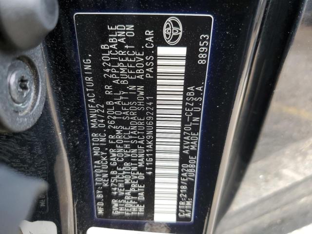 2022 TOYOTA CAMRY SE - 4T1G11AK9NU692241