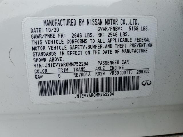 2021 INFINITI Q50 PURE JN1EV7AR0MM752294