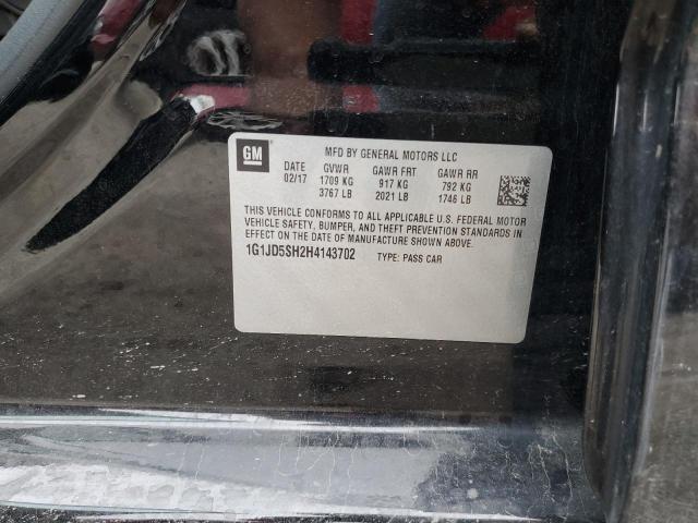 2017 CHEVROLET SONIC LT 1G1JD5SH2H4143702