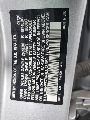 2020 HONDA CIVIC EX SHHFK7H6XLU421069