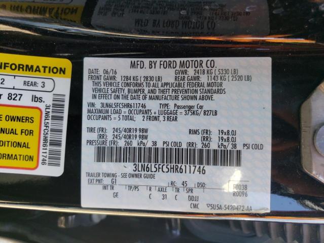 2017 LINCOLN MKZ RESERV 3LN6L5FC5HR611746