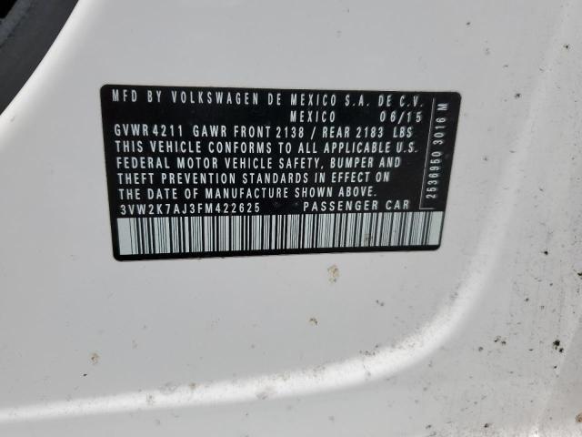 2015 VOLKSWAGEN JETTA BASE 3VW2K7AJ3FM422625