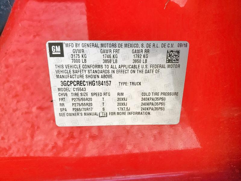 2017 CHEVROLET silverado 3GCPCREC1HG184157