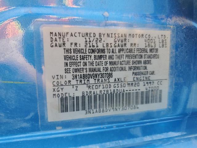 2022 NISSAN SENTRA SR 3N1AB8DV9NY307086