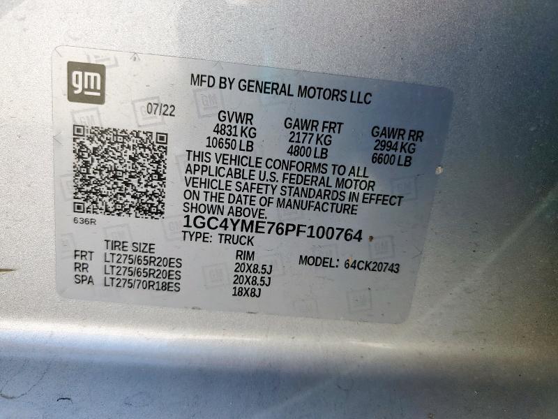 2023 CHEVROLET SILVERADO - 1GC4YME76PF100764