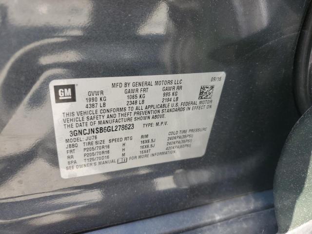 2016 CHEVROLET TRAX LS 3GNCJNSB6GL278623