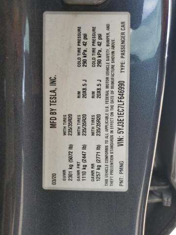 2020 TESLA MODEL 3 5YJ3E1EC7LF646990