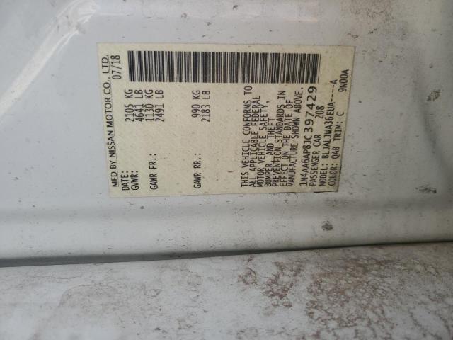 2018 NISSAN MAXIMA 3.5 1N4AA6AP8JC397429