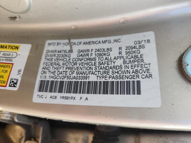 2018 HONDA ACCORD EXL - 1HGCV2F50JA033591